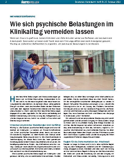 Vorschauseite 1: Mitarbeiterführung: Wie sich psychische Belastungen im Klinikalltag vermeiden lassen