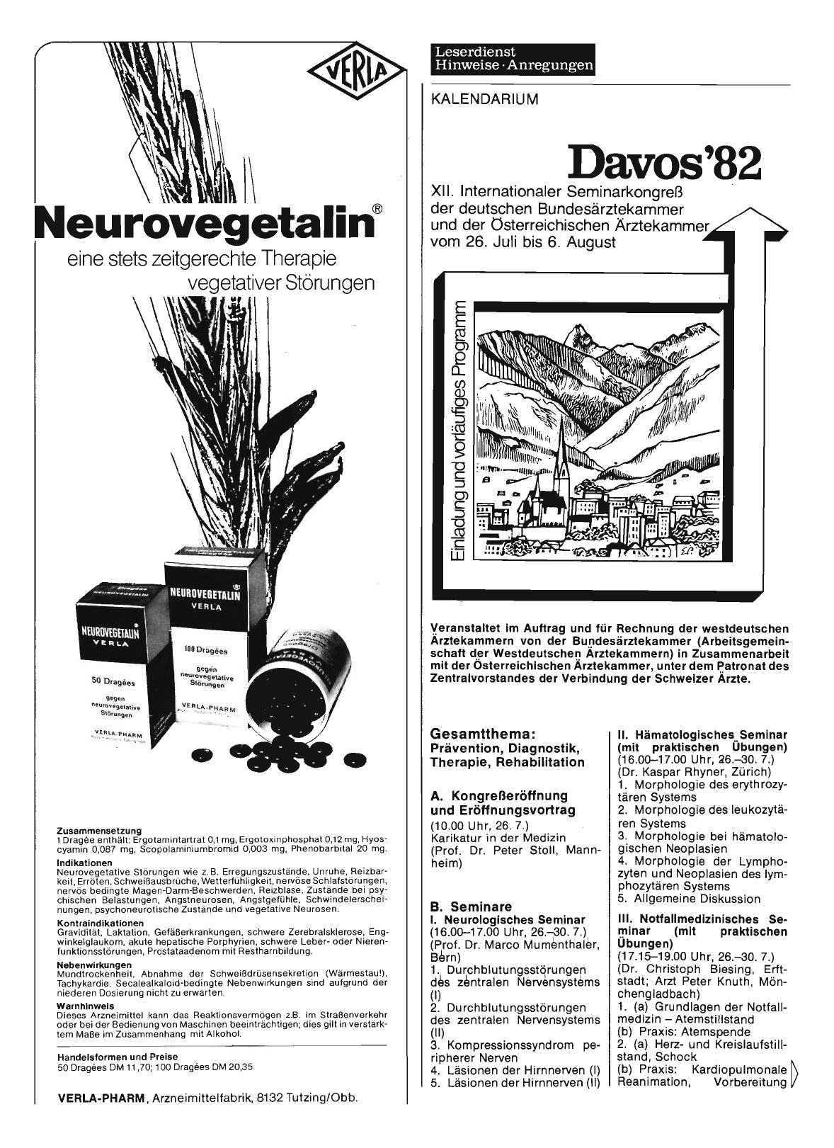 Vorschauseite 1: Davos'82