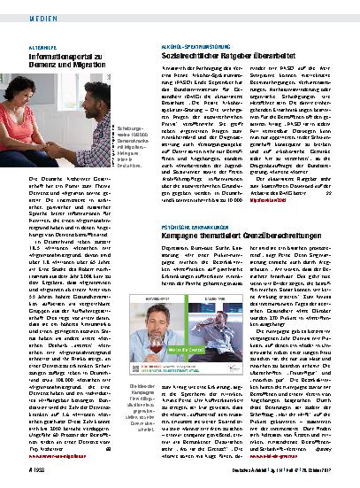 Vorschauseite 1: Altenhilfe: Informationsportal zu Demenz und Migration