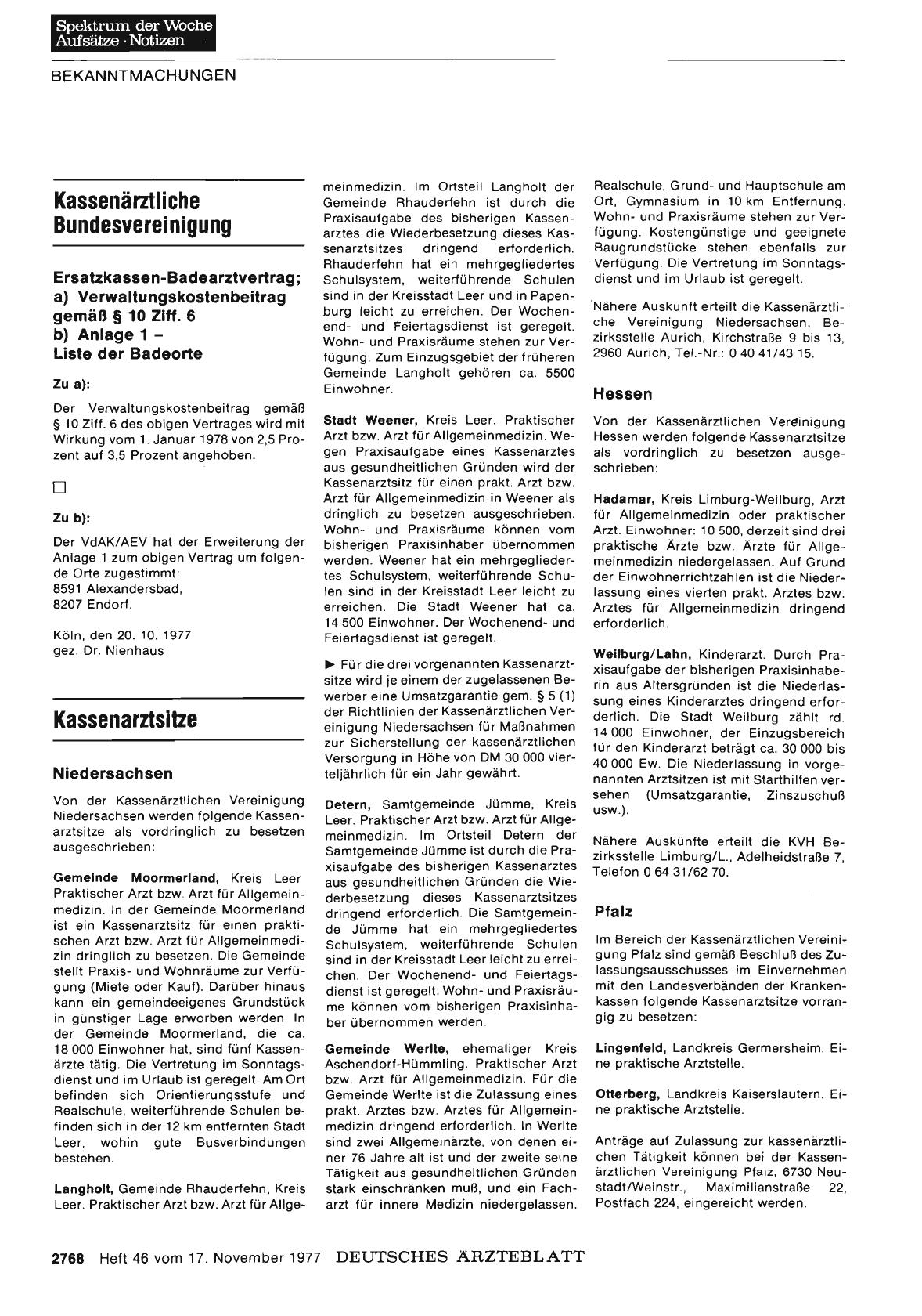 Vorschauseite 1: Kassenarztsitze