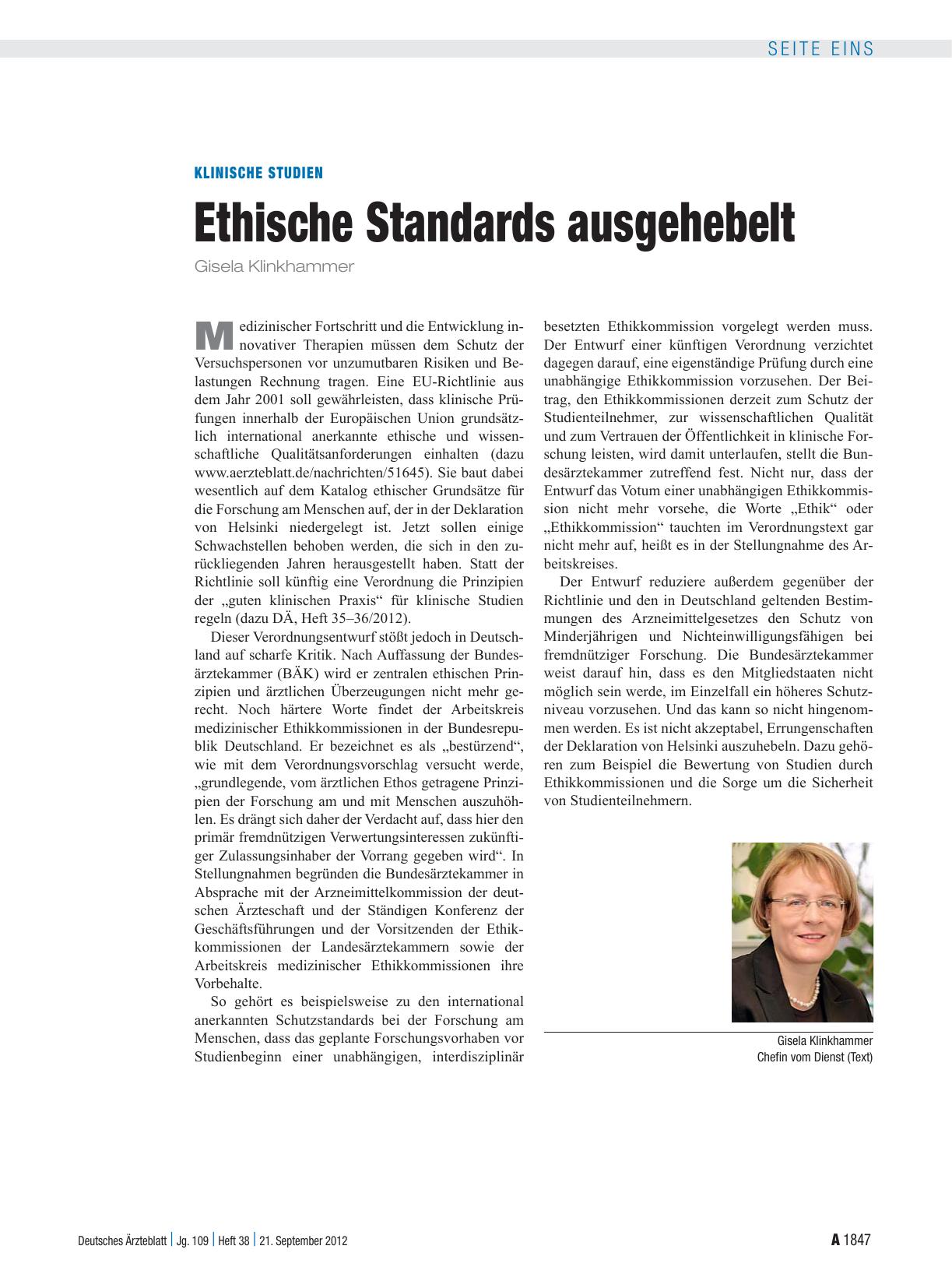 Vorschauseite 1: Klinische Studien: Ethische Standards ausgehebelt