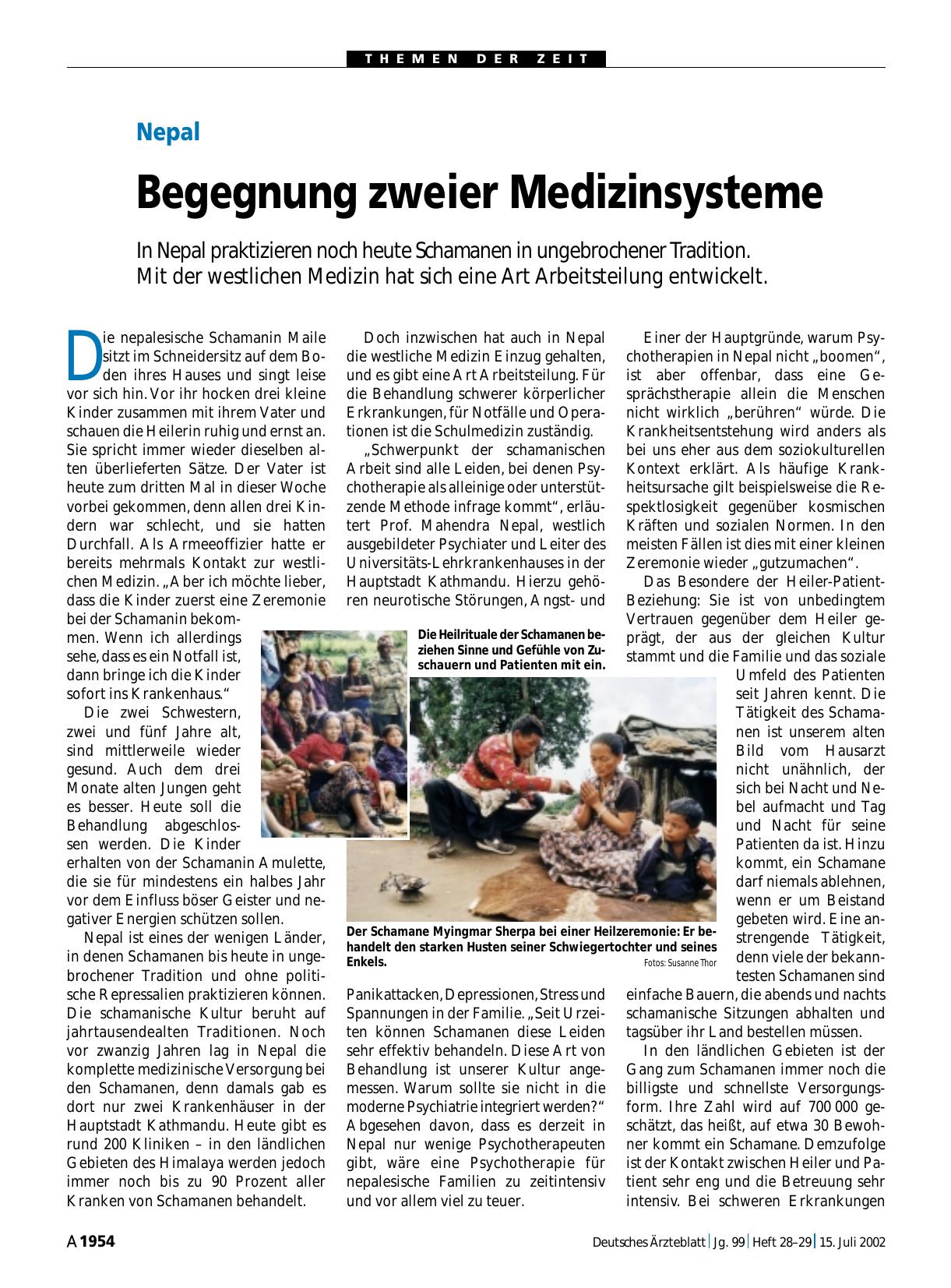 Vorschauseite 1: Nepal: Begegnung zweier Medizinsysteme