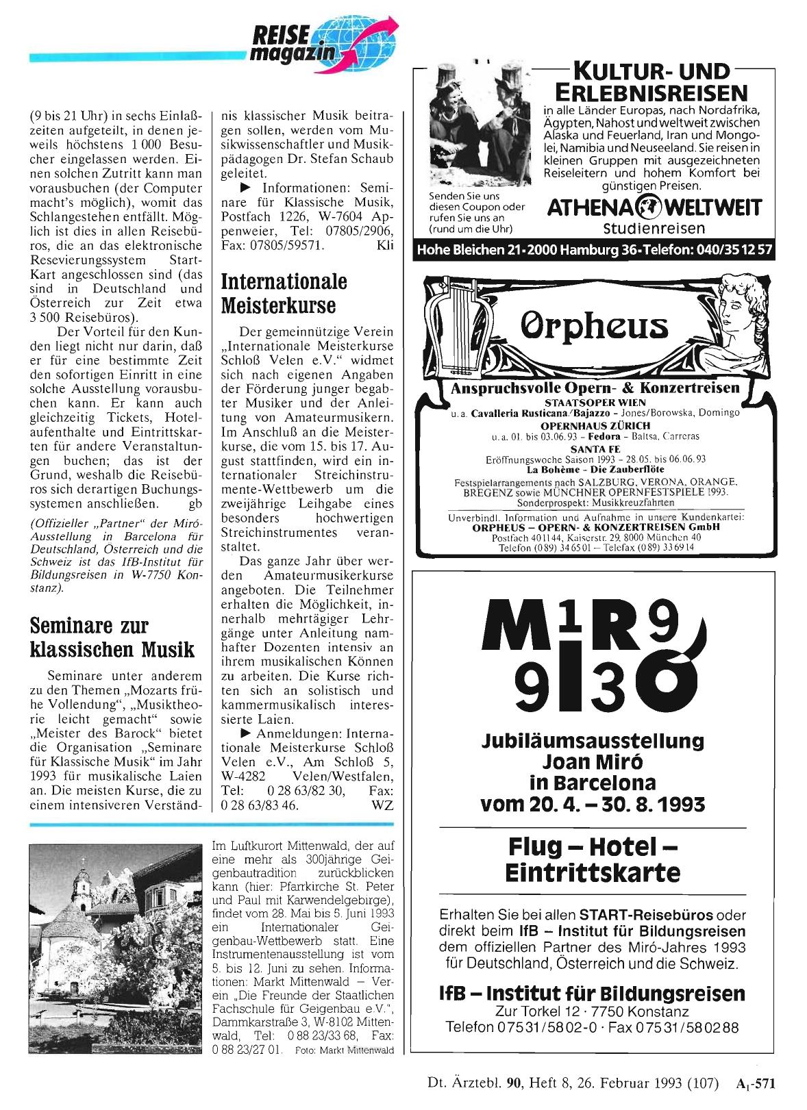 Vorschauseite 1: Internationale Meisterkurse