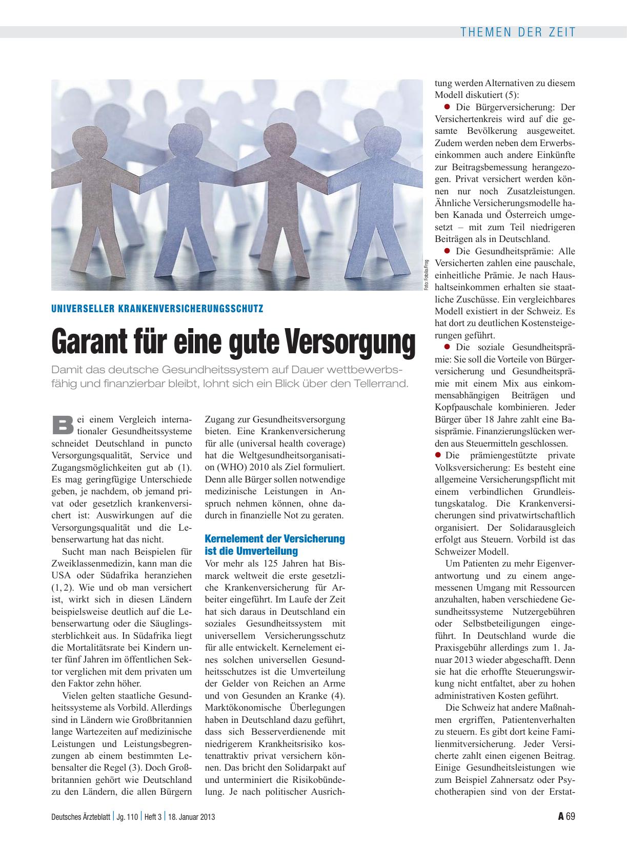 Vorschauseite 1: Universeller Krankenversicherungsschutz: Garant für eine gute Versorgung