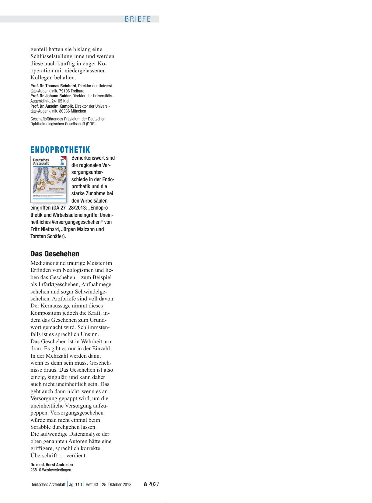 Vorschauseite 1: Endoprothetik: Das Geschehen