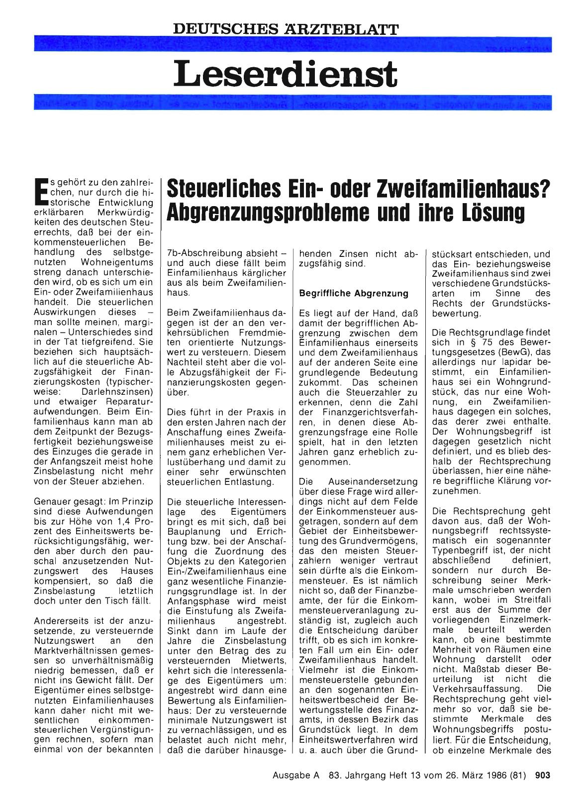 Vorschauseite 1: Steuerliches Einoder Zweifamilienhaus? Abgrenzungsprobleme und ihre Lösung