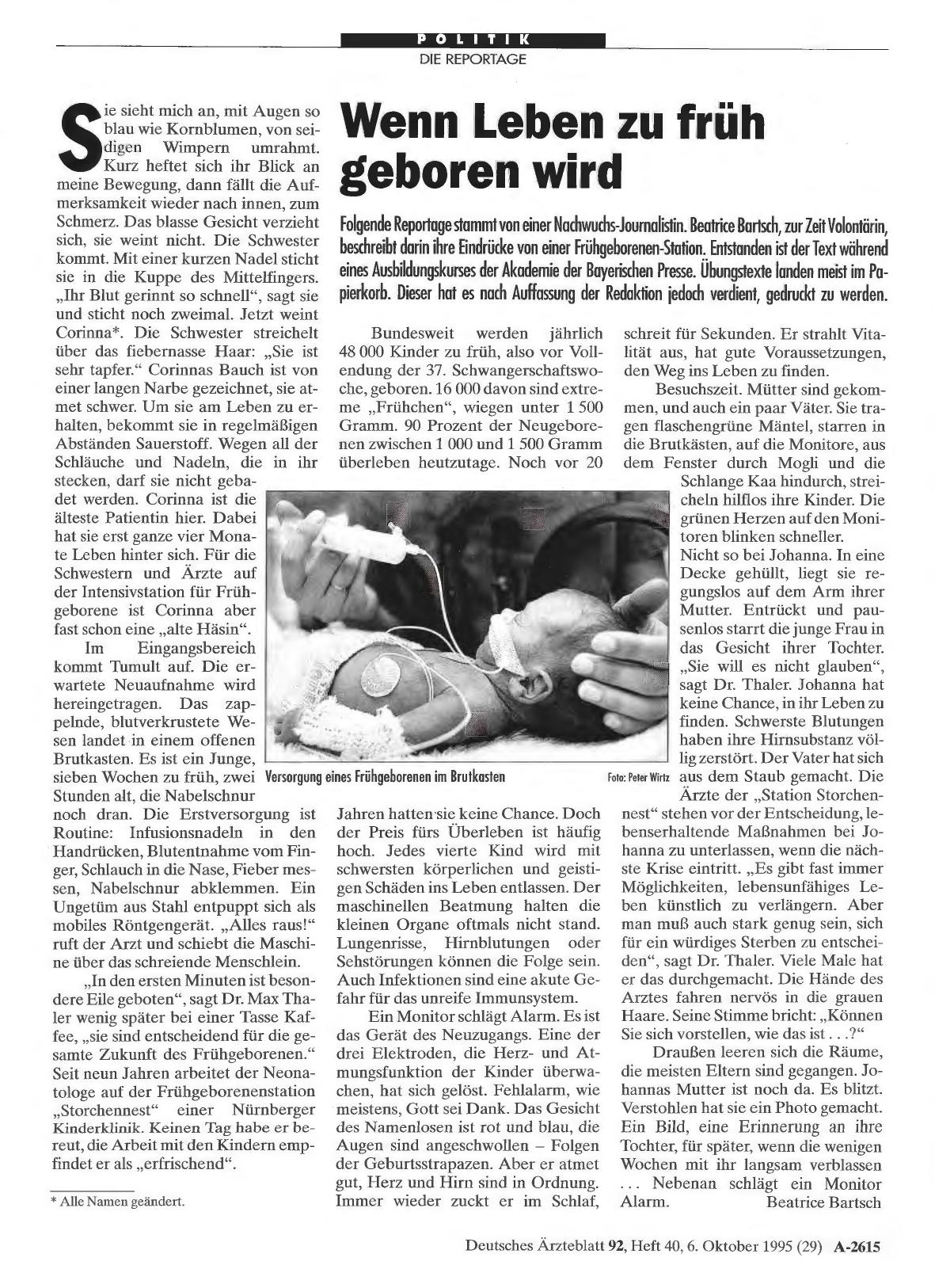 Vorschauseite 1: Wenn Leben zu früh geboren wird