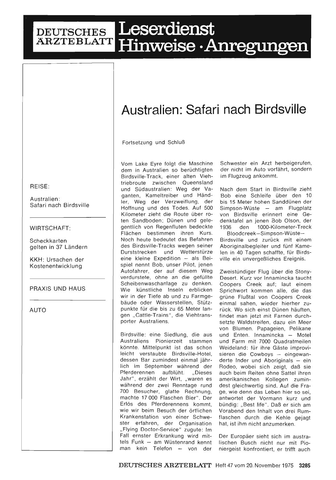 Vorschauseite 1: Australien: Safari nach Birdsville