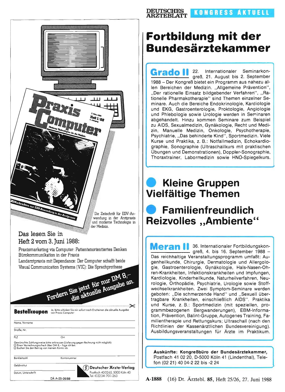 Vorschauseite 1: Fortbildung mit der Bundesärztekammer