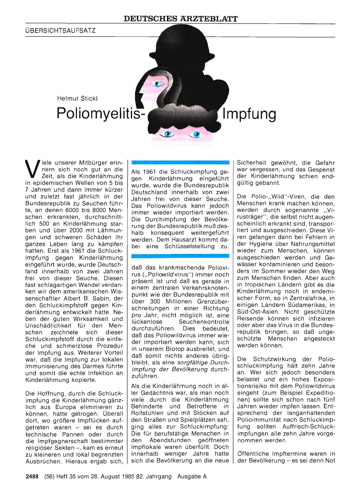 Vorschauseite 1: Poliomyelitis-Impfung