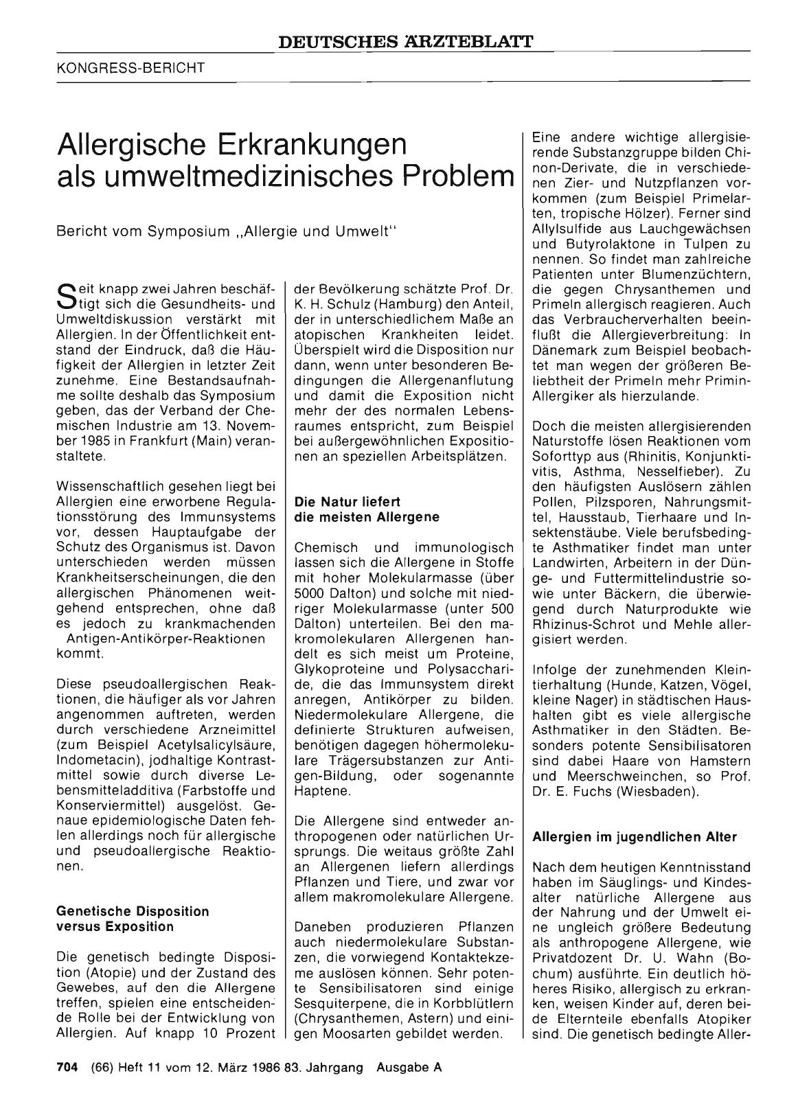 Vorschauseite 1: Allergische Erkrankungen als umweltmedizinisches Problem