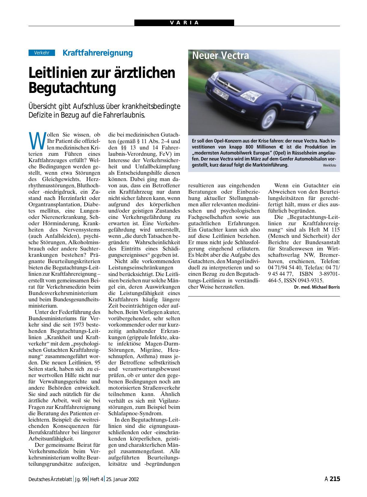 Vorschauseite 1: Kraftfahrereignung: Leitlinien zur ärztlichen Begutachtung