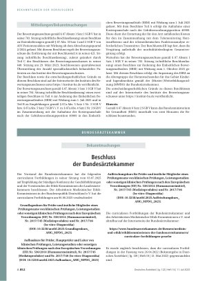 Vorschauseite 1: Beschluss des Bewertungsausschusses nach § 87 Abs. 1 Satz 1 SGB V in seiner 784. Sitzung (schriftliche Beschlussfassung)