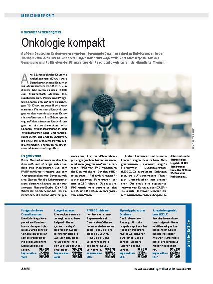 Vorschauseite 1: Deutscher Krebskongress: Onkologie kompakt