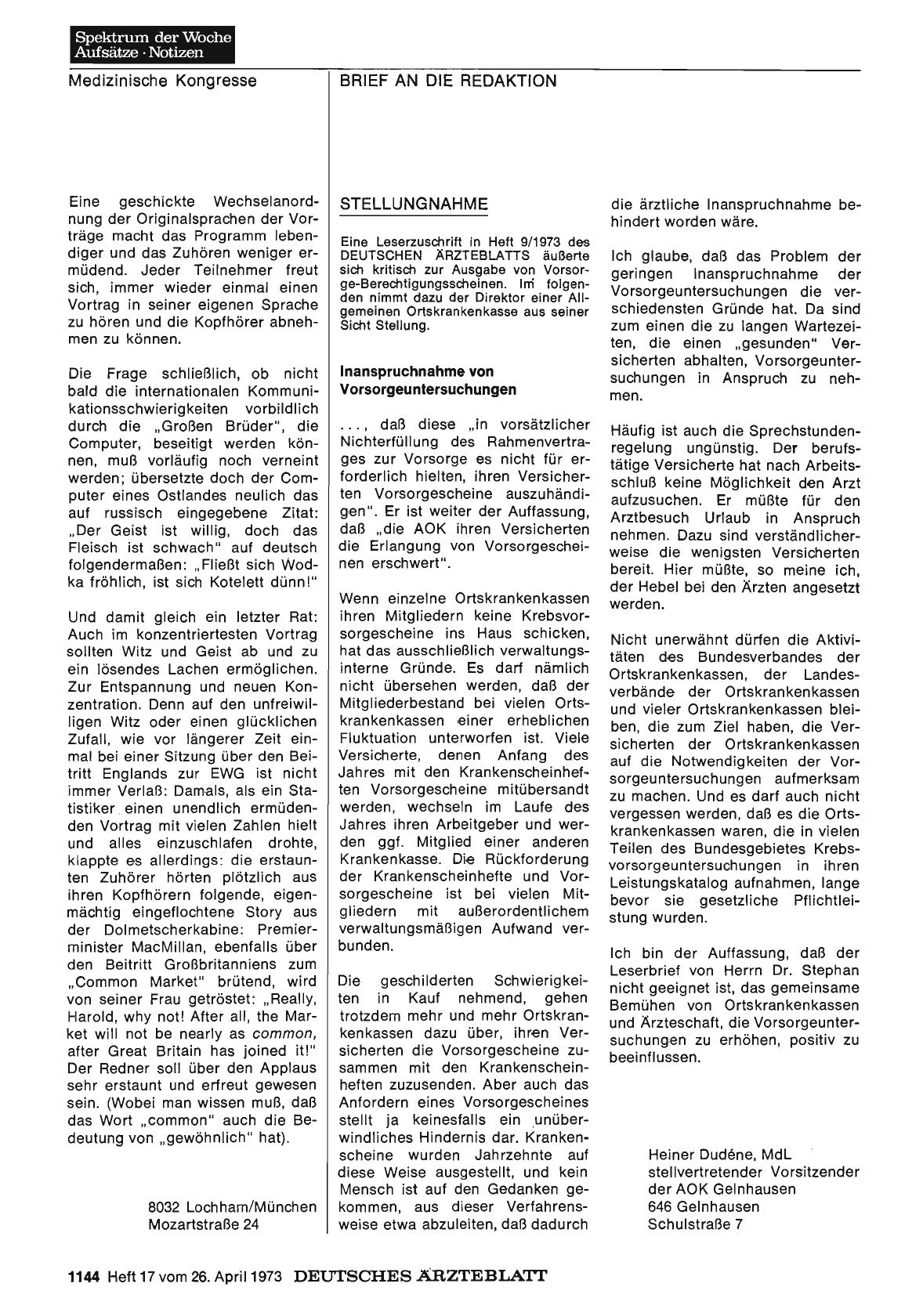Vorschauseite 1: Stellungnahme: Inanspruchnahme von Vorsorgeuntersuchungen