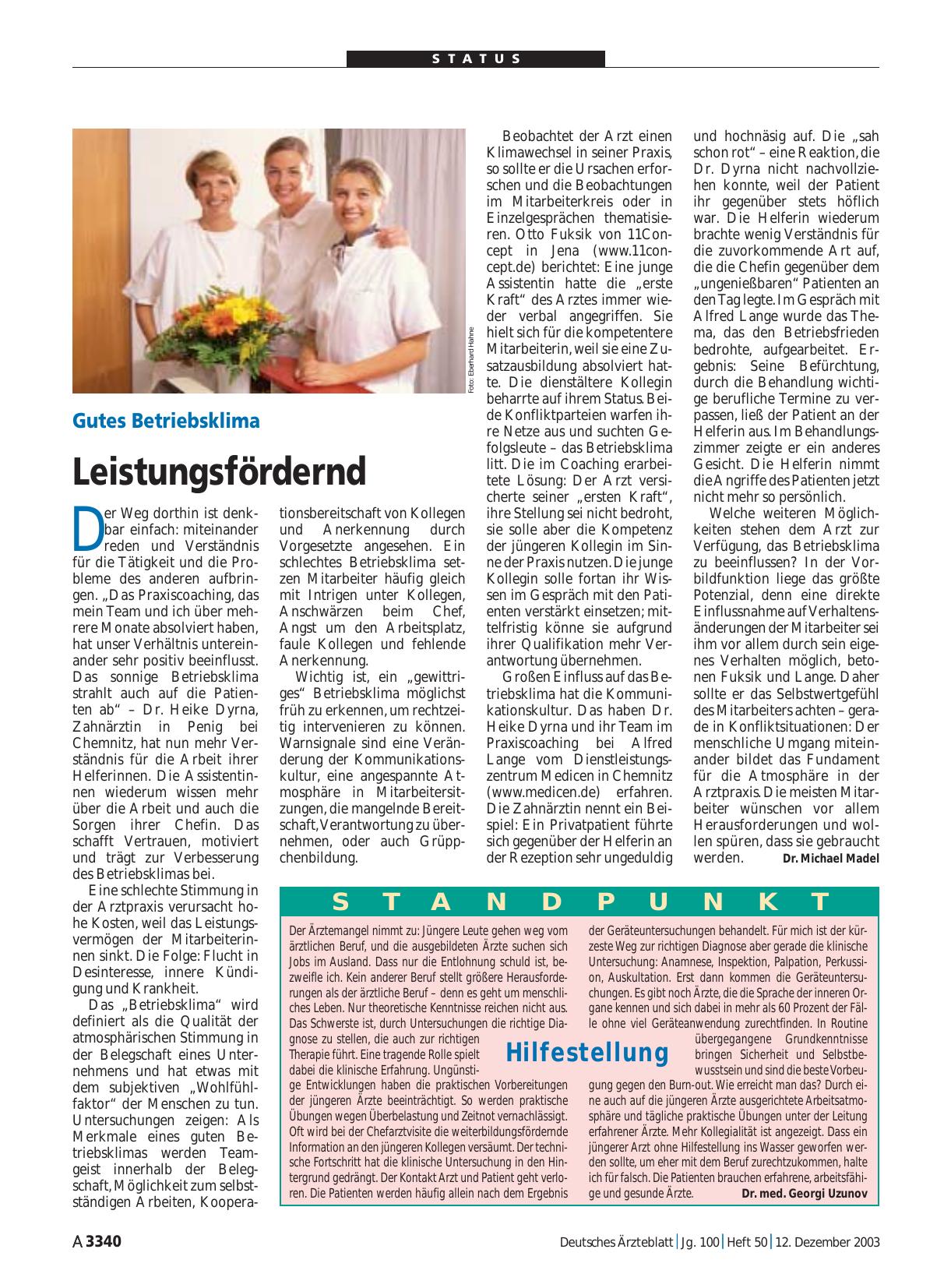 Vorschauseite 1: Gutes Betriebsklima: Leistungsfördernd