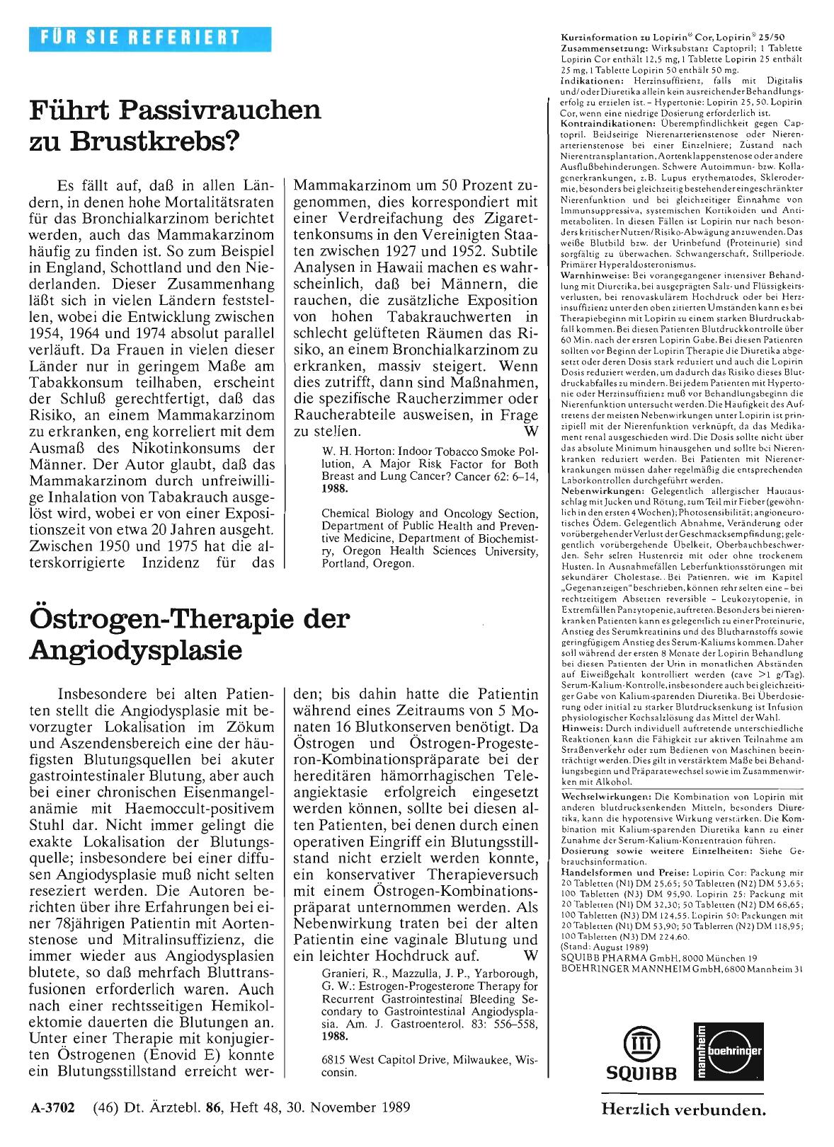 Vorschauseite 1: Östrogen-Therapie der Angiodysplasie