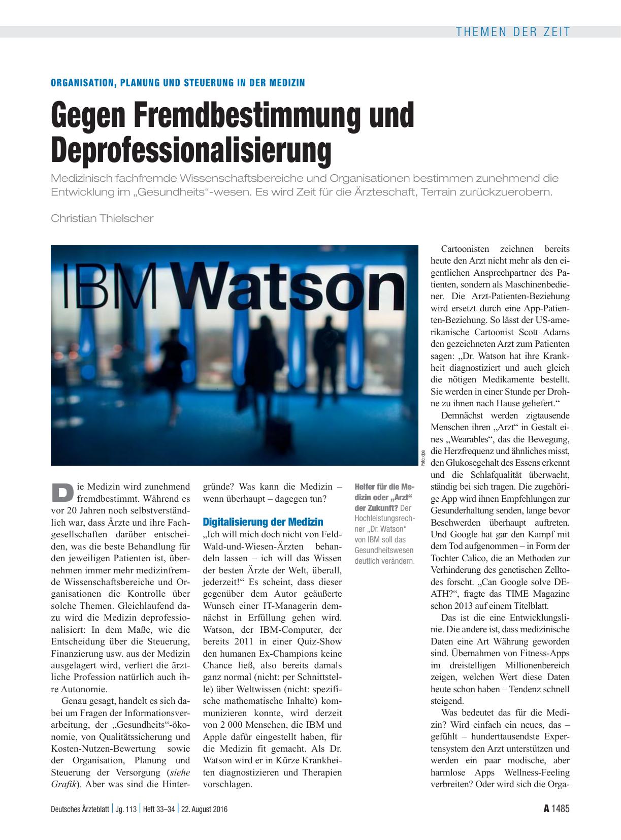 Vorschauseite 1: Organisation, Planung und Steuerung in der Medizin: Gegen Fremdbestimmung und Deprofessionalisierung