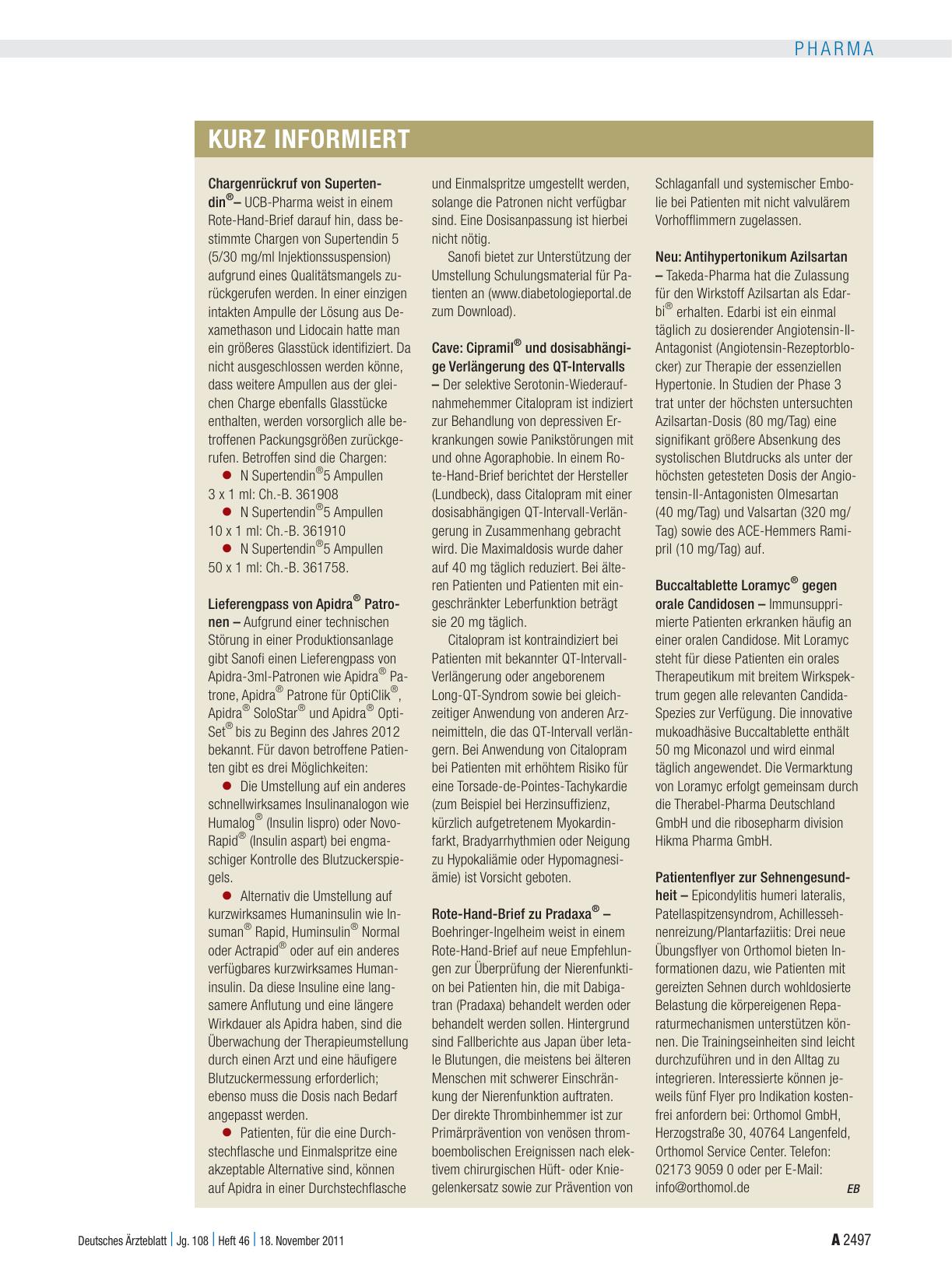 Vorschauseite 1: Kurz informiert