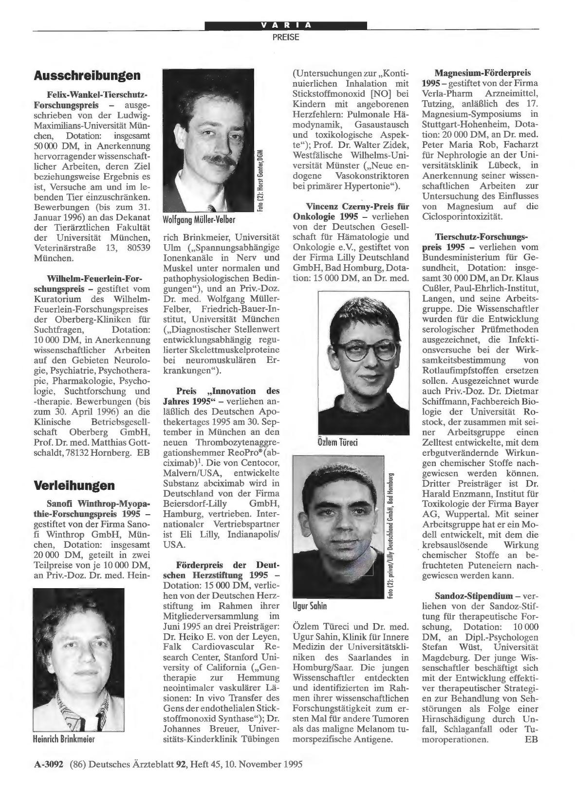 Vorschauseite 1: Ausschreibungen