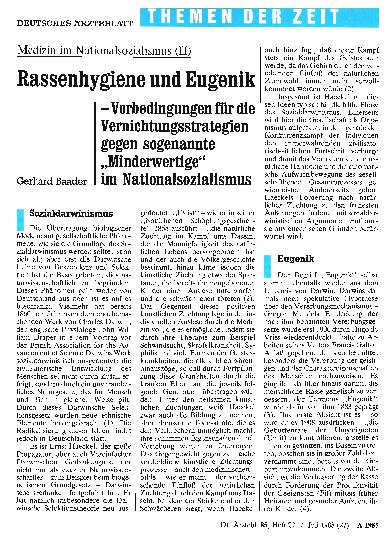 Vorschauseite 1: Rassenhygiene und Eugenik – Vorbedingungen für die Vernichtungsstrategien gegen sogenannte „Minderwertige“ im Nationalsozialismus