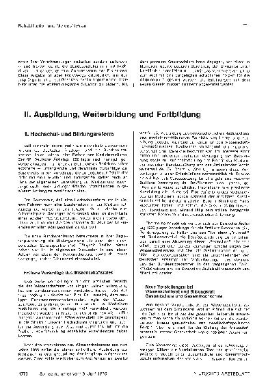 Vorschauseite 1: D. II. Ausbildung, Weiterbildung und Fortbildung