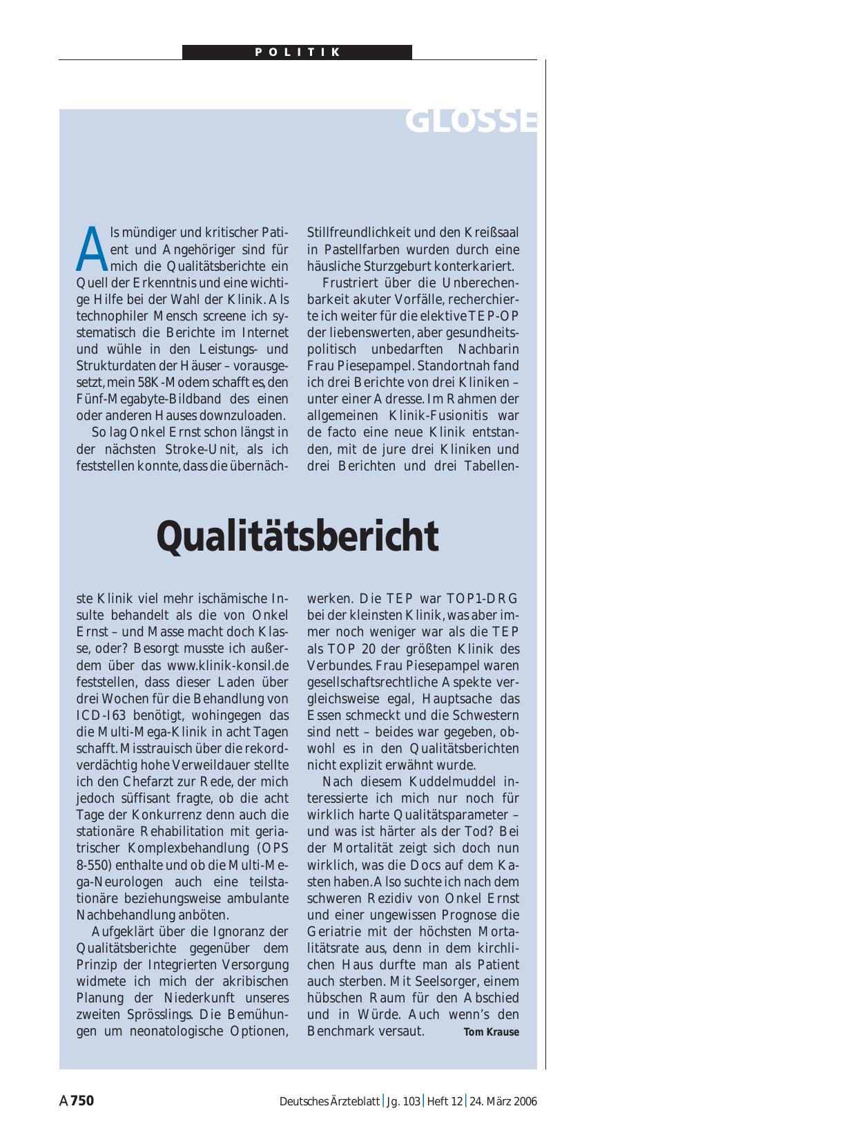 Vorschauseite 1: Qualitätsbericht