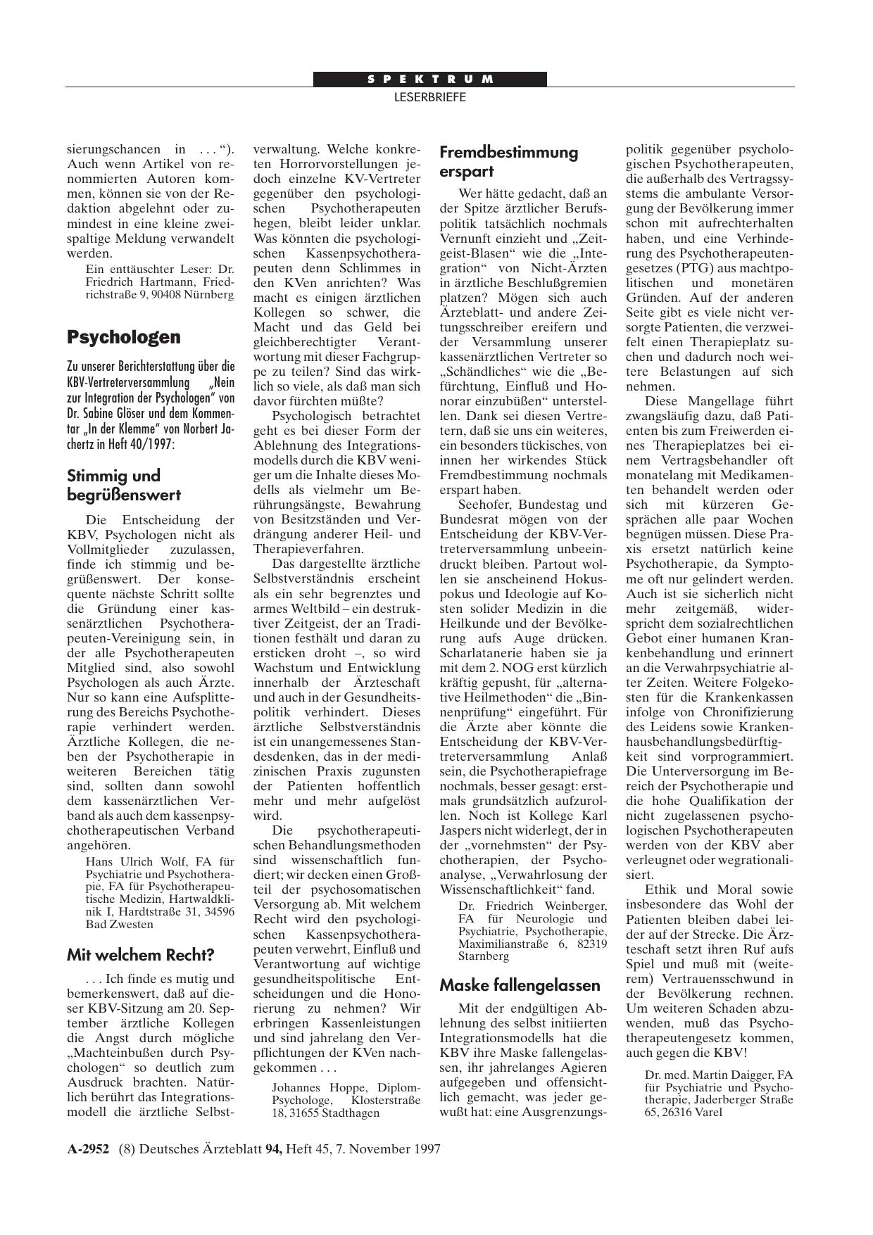 Vorschauseite 1: Psychologen: Maske fallengelassen