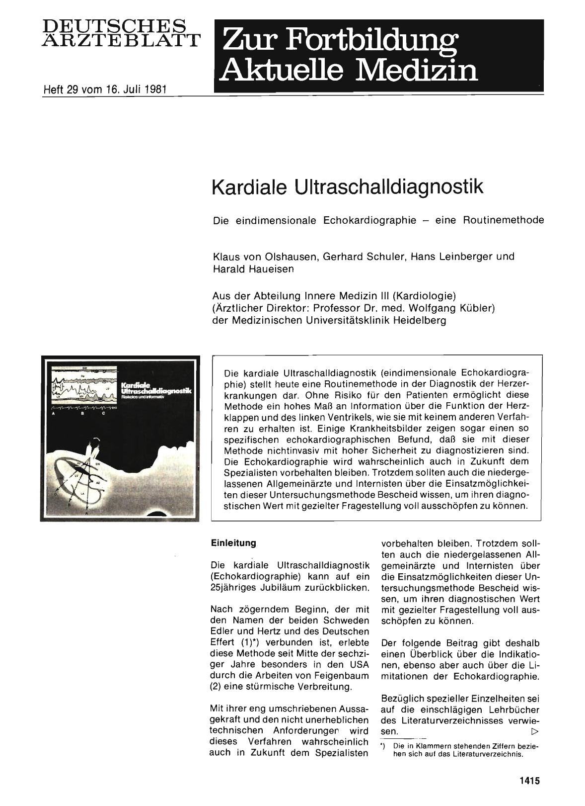 Vorschauseite 1: Kardiale Ultraschalldiagnostik