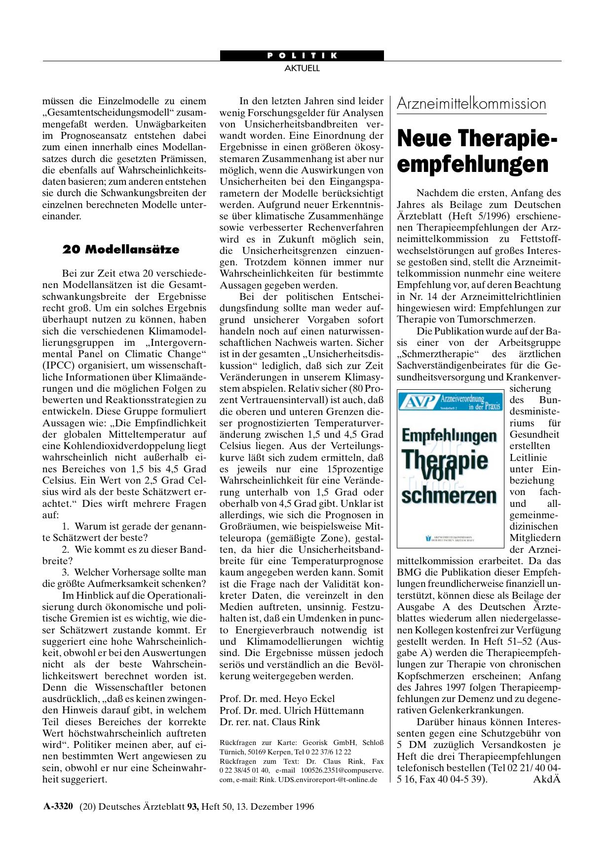 Vorschauseite 1: Arzneimittelkommission: Neue Therapieempfehlungen