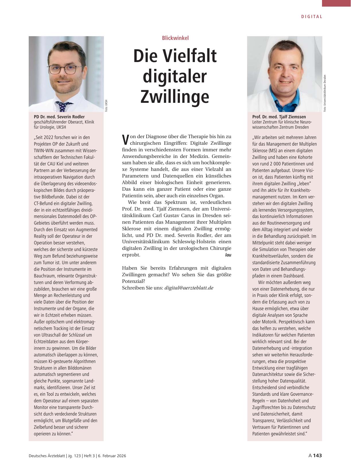 Vorschauseite 1: Blickwinkel: Die Vielfalt digitaler Zwillinge