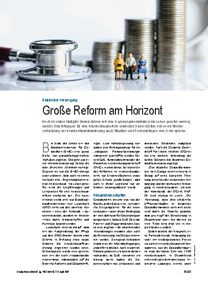 Vorschauseite 1: Stationäre Versorgung: Große Reform am Horizont