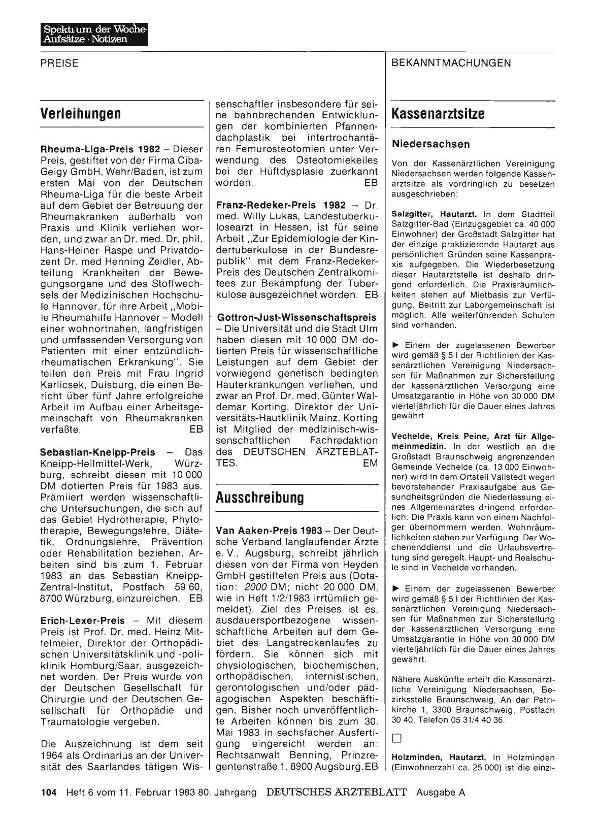 Vorschauseite 1: Kassenarztsitze
