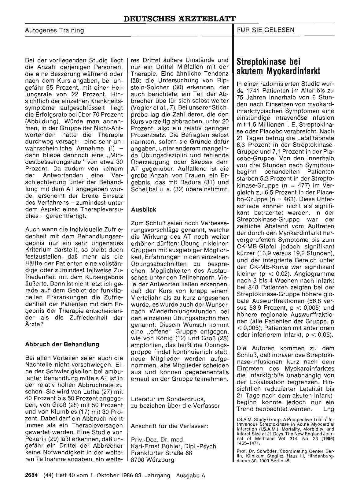 Vorschauseite 1: Streptokinase bei akutem Myokardinfarkt