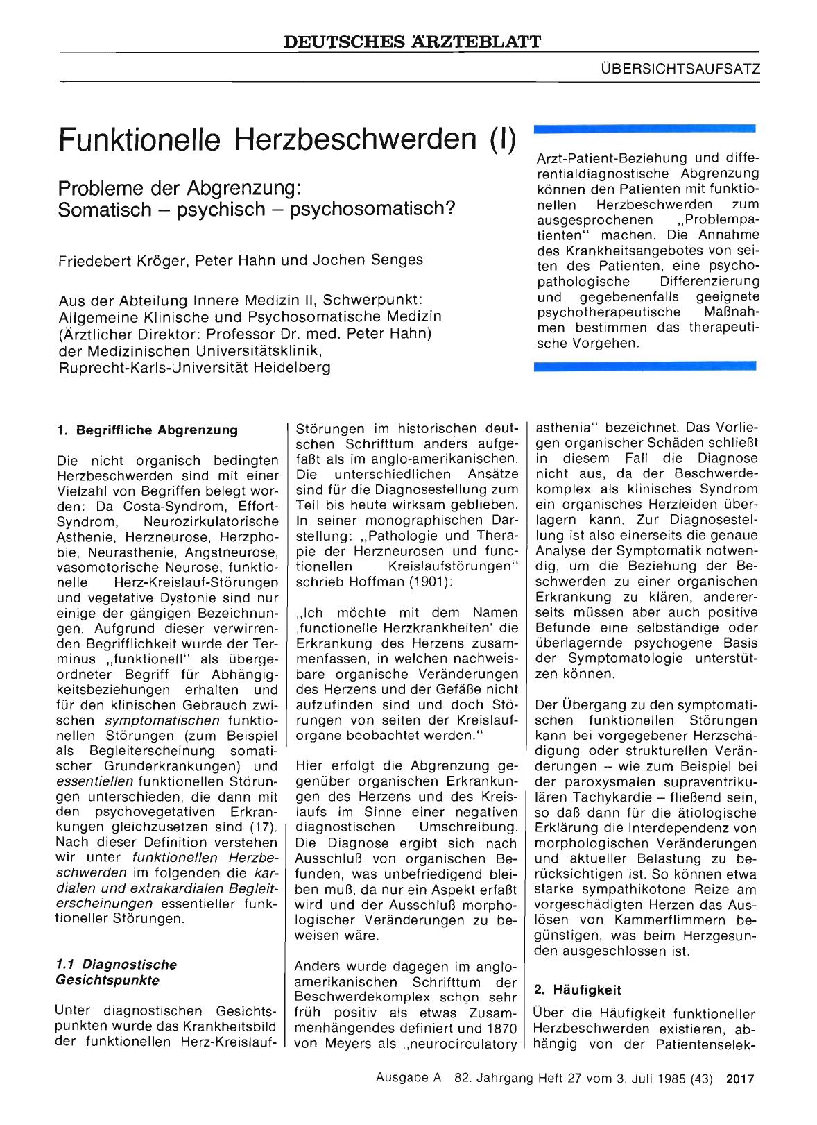 Vorschauseite 1: Funktionelle Herzbeschwerden (I)
