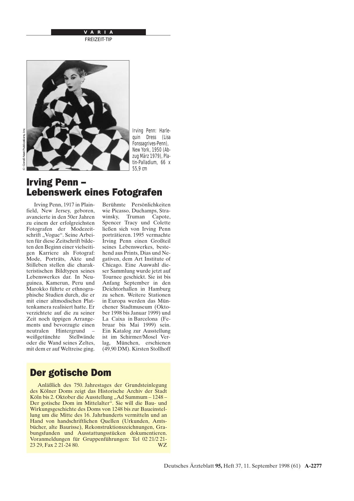 Vorschauseite 1: Irving Penn - Lebenswerk eines Fotografen