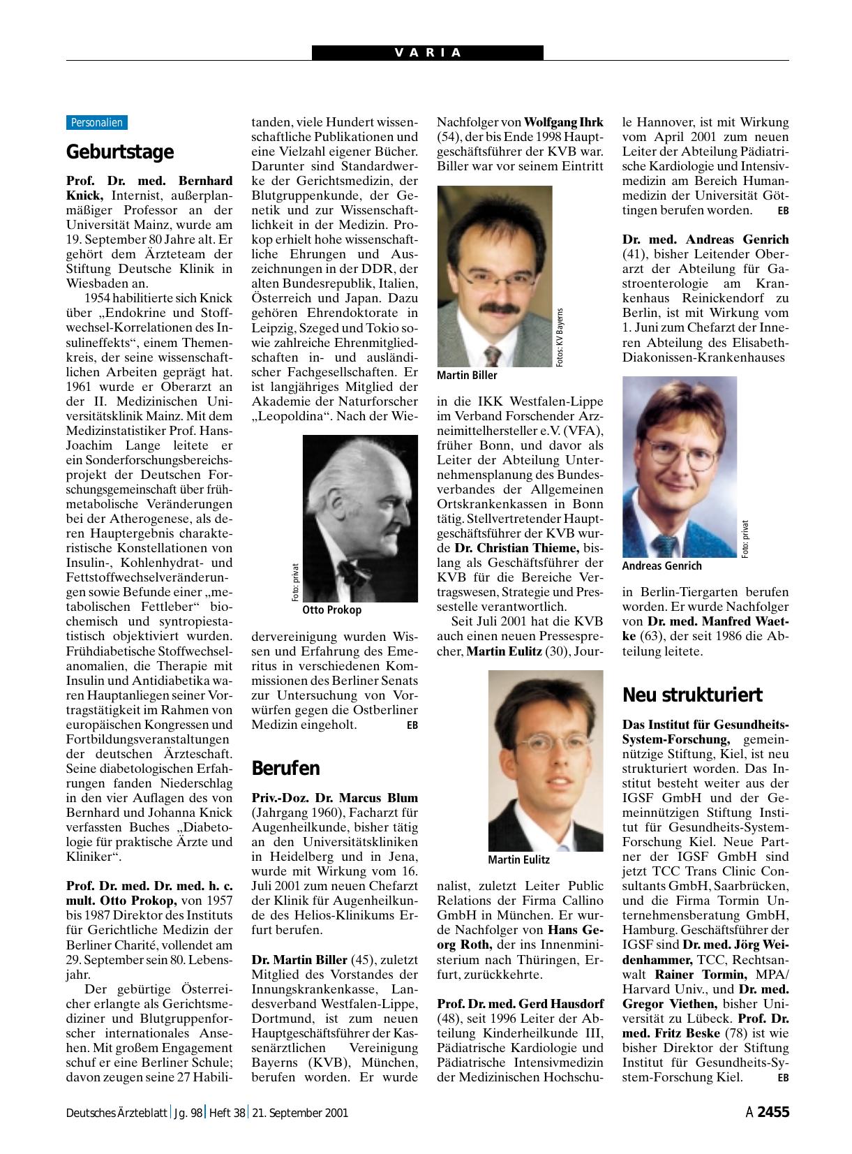 Vorschauseite 1: Geburtstage