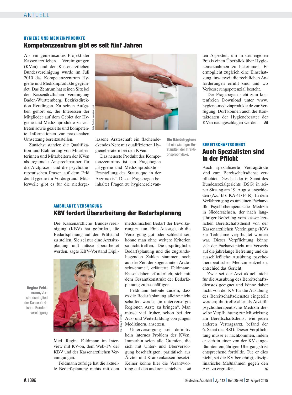 Vorschauseite 1: Bereitschaftsdienst: Auch Spezialisten sind in der Pflicht