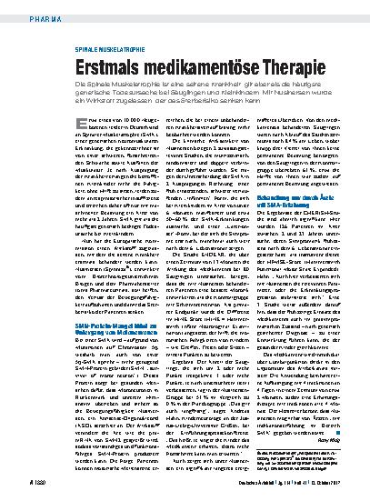 Vorschauseite 1: Spinale Muskelatrophie: Erstmals medikamentöse Therapie