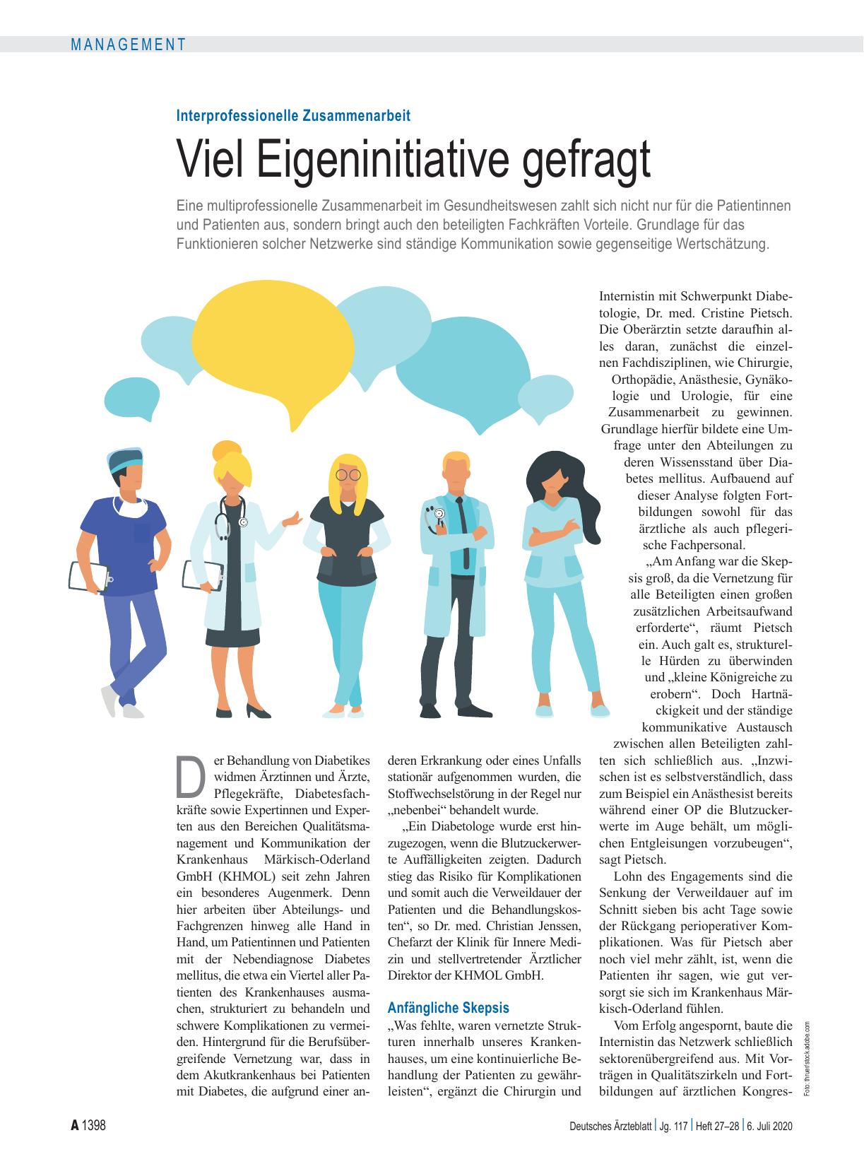 Vorschauseite 1: Interprofessionelle Zusammenarbeit: Viel Eigeninitiative gefragt