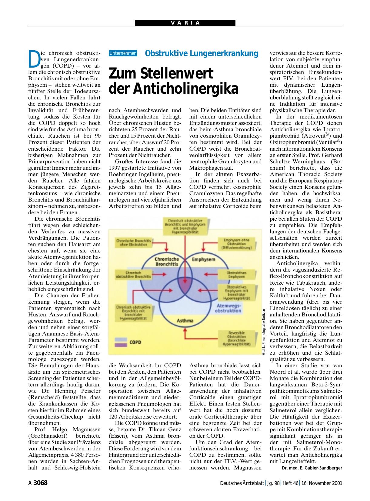 Vorschauseite 1: Obstruktive Lungenerkrankung: Zum Stellenwert der Anticholinergika