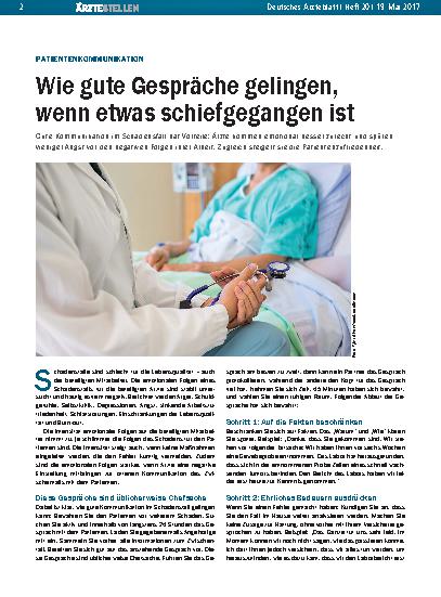 Vorschauseite 1: Patientenkommunikation: Wie gute Gespräche gelingen, wenn etwas schiefgegangen ist