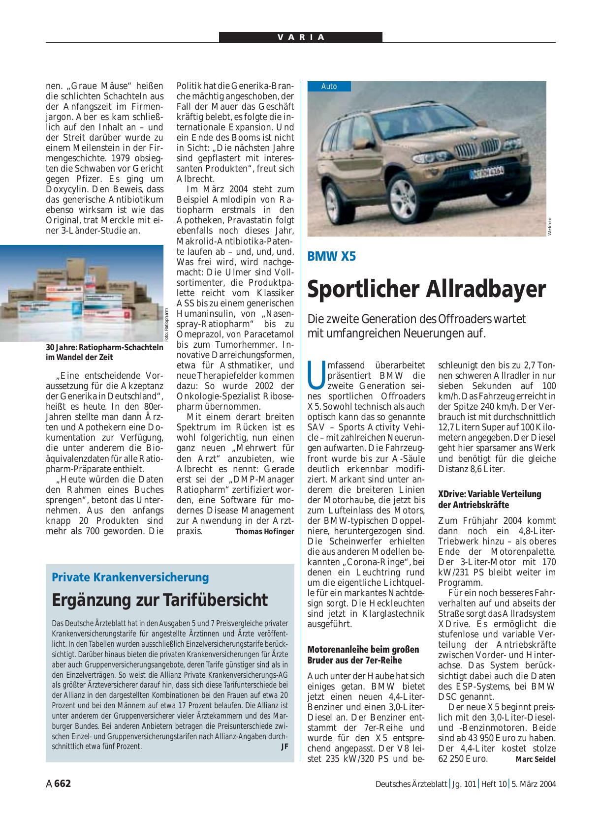 Vorschauseite 1: Private Krankenversicherung: Ergänzung zur Tarifübersicht