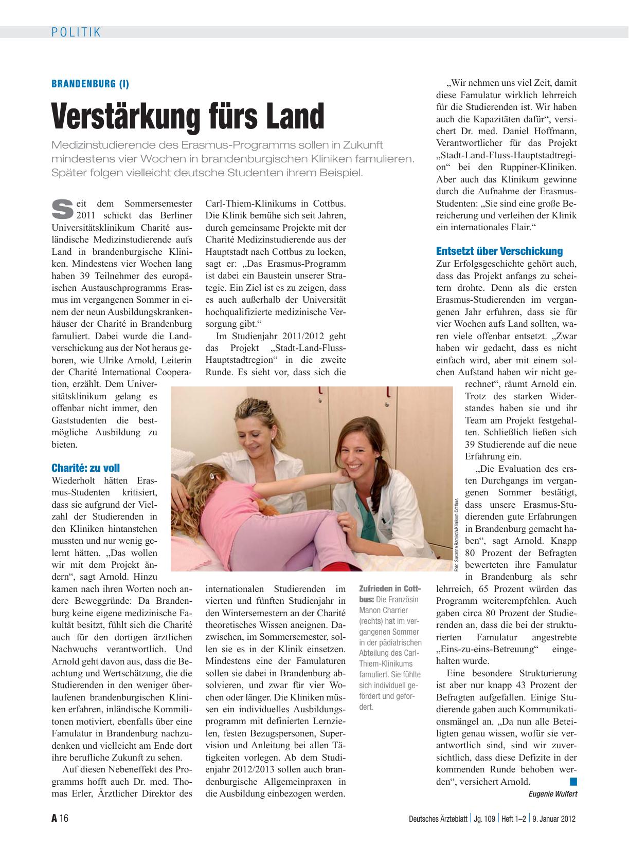 Vorschauseite 1: Brandenburg (I): Verstärkung fürs Land