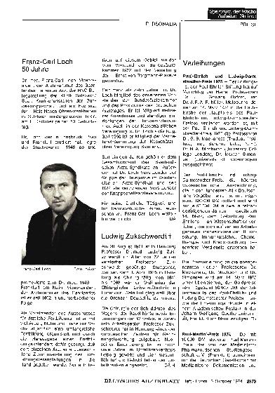 Vorschauseite 1: Franz-Carl Loch 50 Jahre