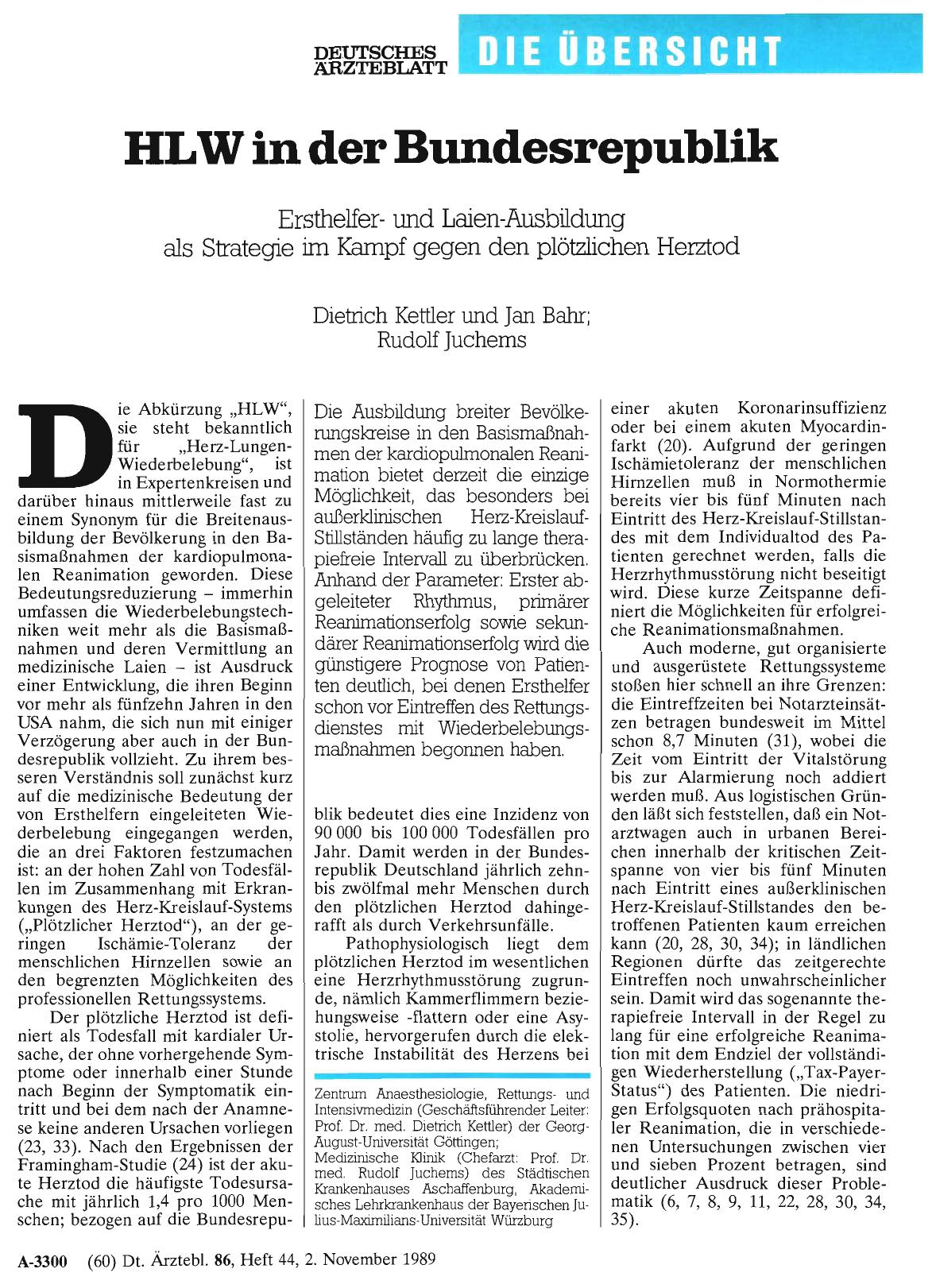 Vorschauseite 1: HLW in der Bundesrepublik