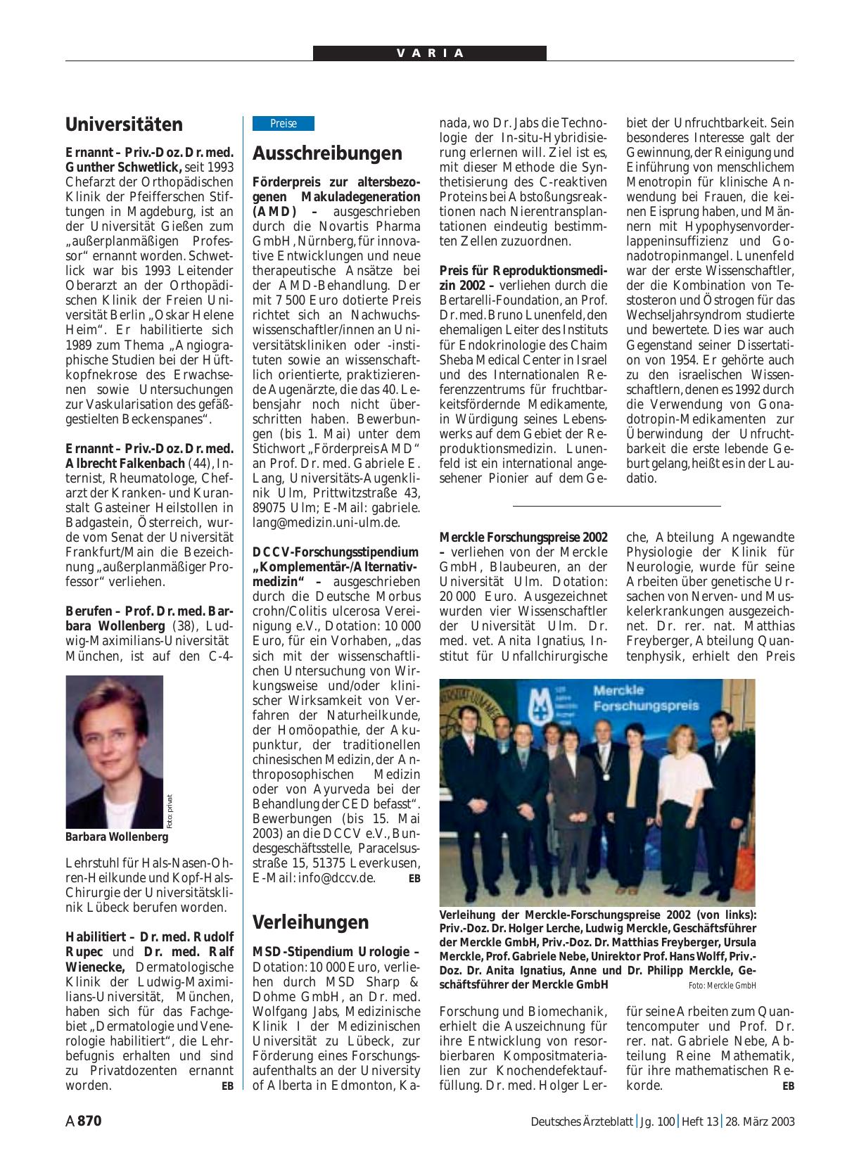 Vorschauseite 1: Universitäten