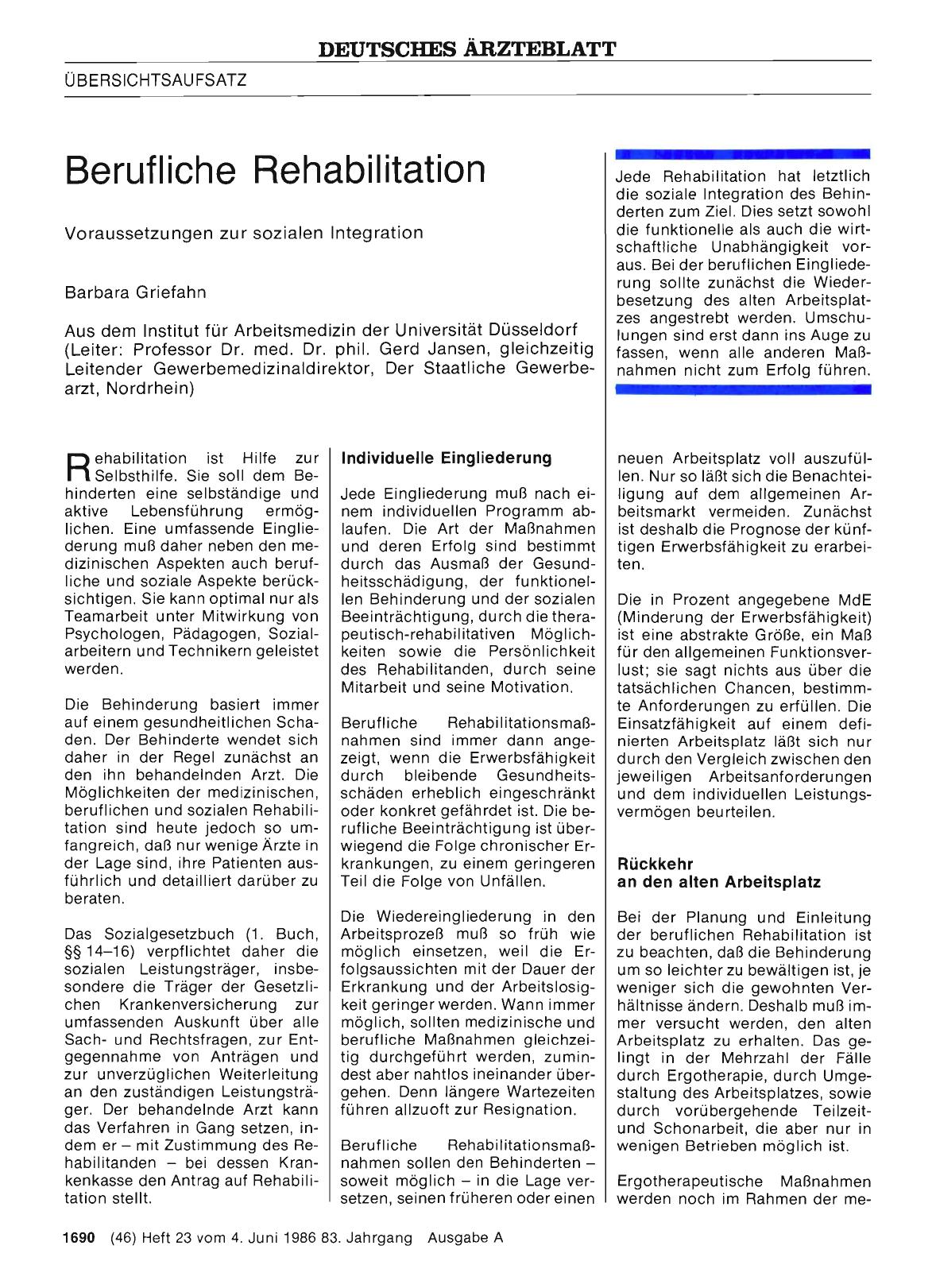 Vorschauseite 1: Berufliche Rehabilitation