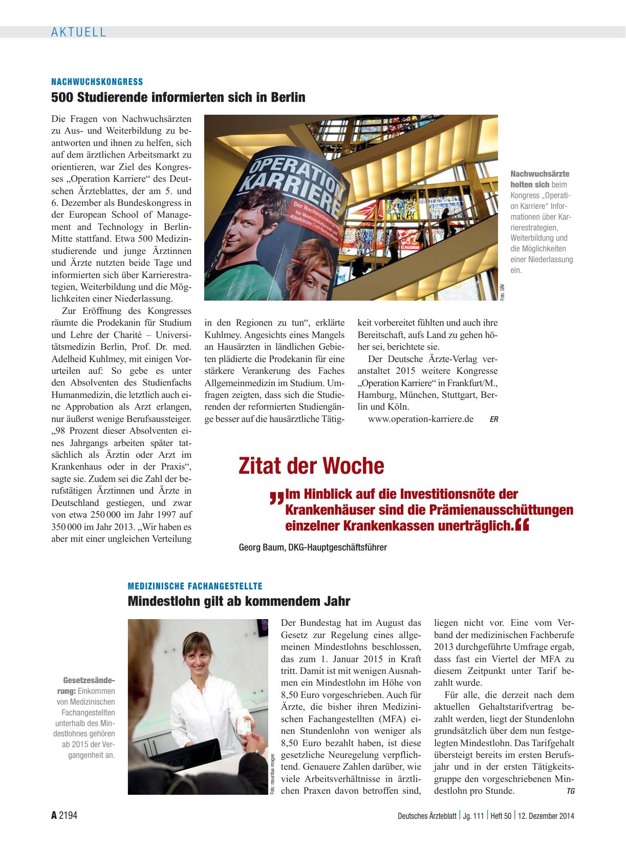 Vorschauseite 1: Zitat der Woche