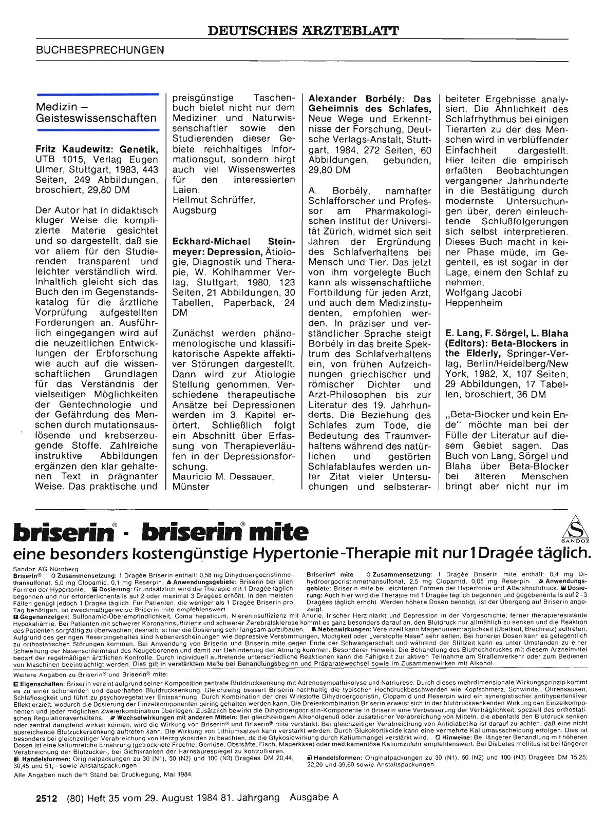 Vorschauseite 1: Medizin — Geisteswissenschaften